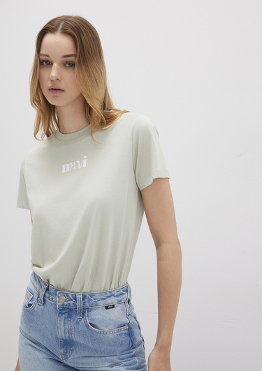  Mavi Mavi Baskılı Yeşil Tişört Regular Fit / Normal Kesim 1612241-70148