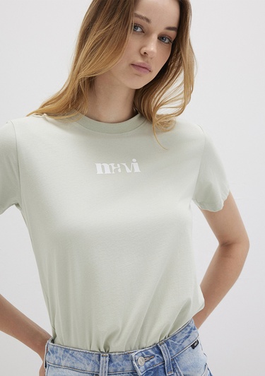  Mavi Mavi Baskılı Yeşil Tişört Regular Fit / Normal Kesim 1612241-70148