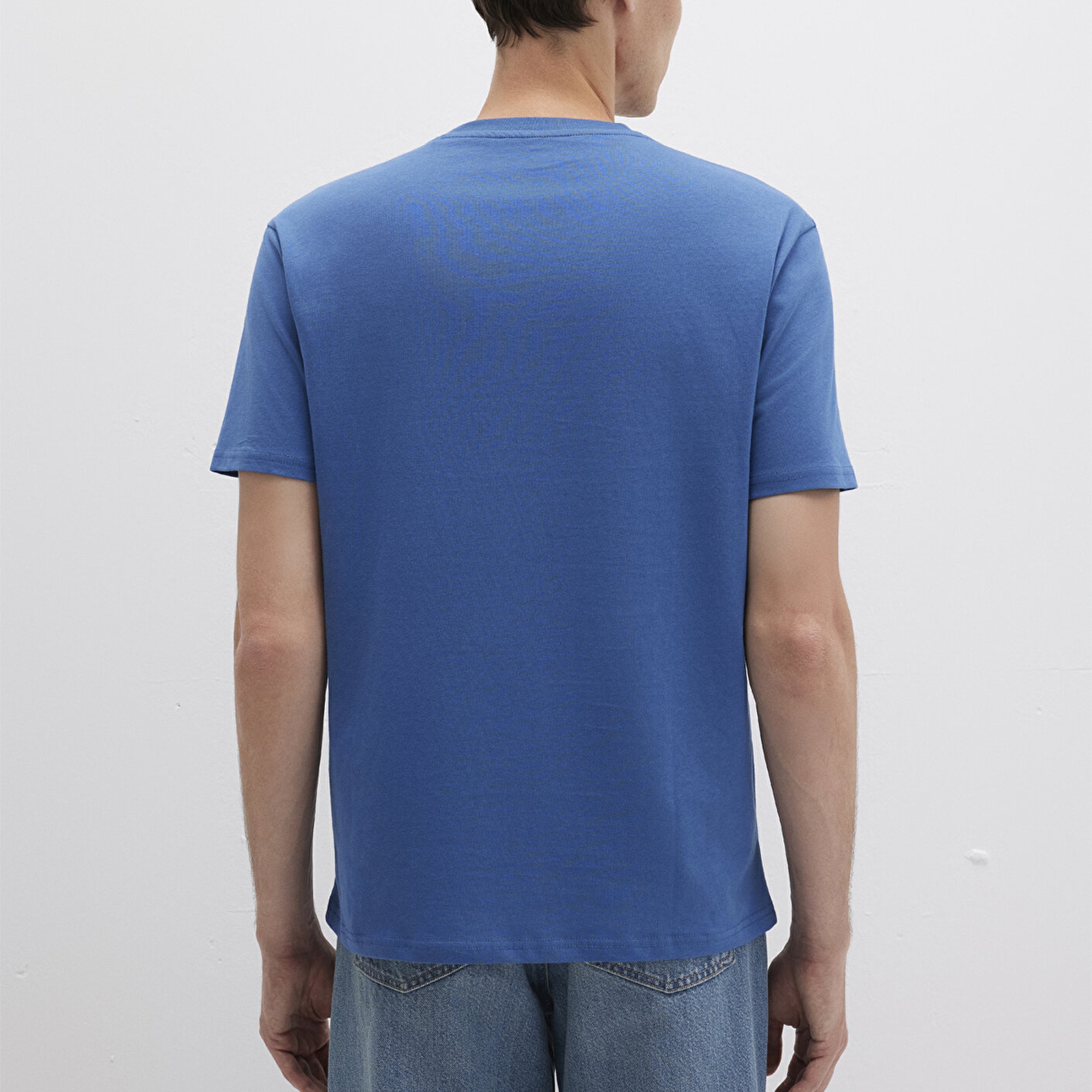 Mavi Mavi Logo İşlemeli Mavi Basic Tişört Loose Fit / Bol Rahat Kesim 067074-70719