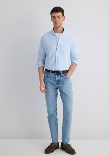  Mavi Çizgili Mavi Gömlek Slim Fit / Dar Kesim 0211402-88654