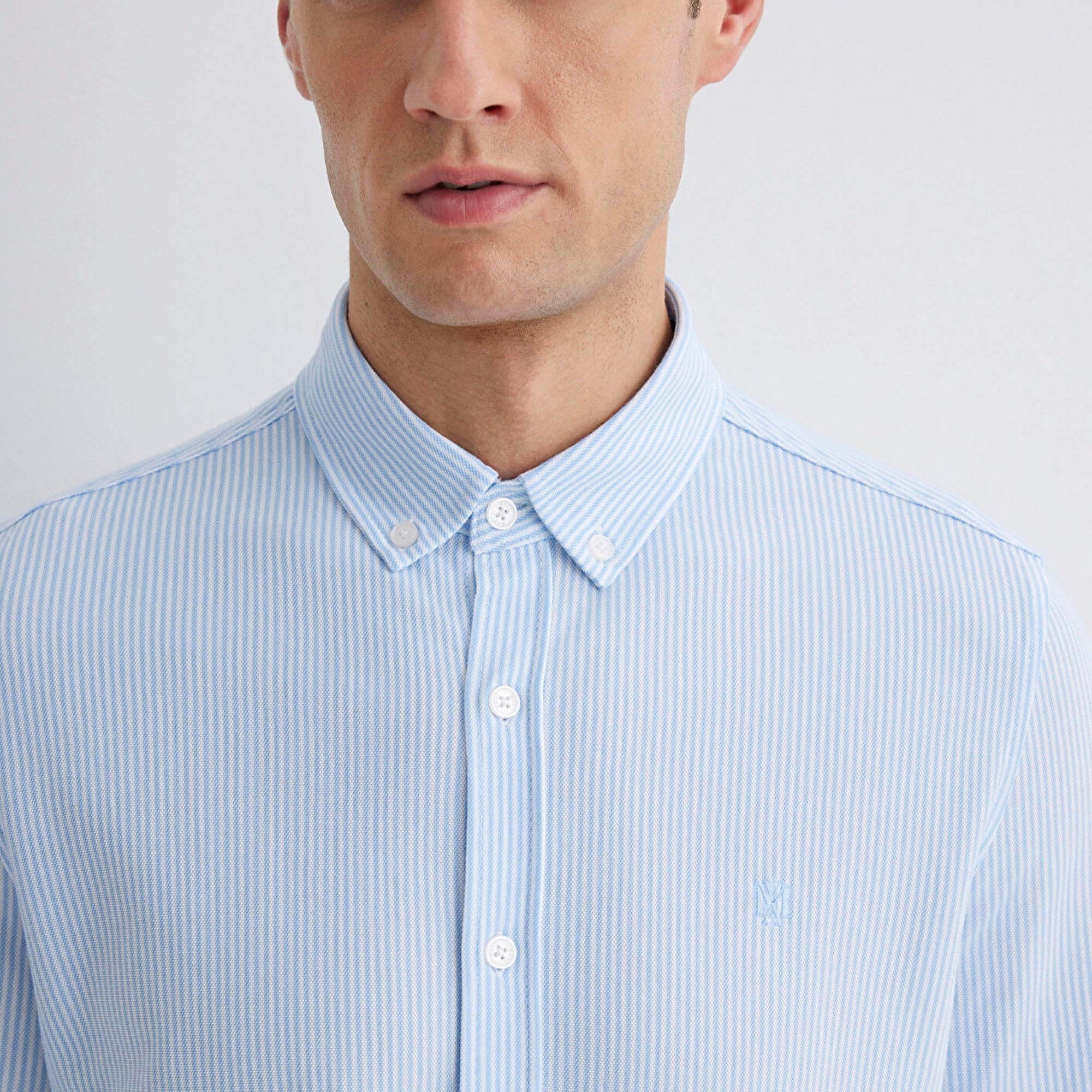 Mavi Çizgili Mavi Gömlek Slim Fit / Dar Kesim 0211402-88654