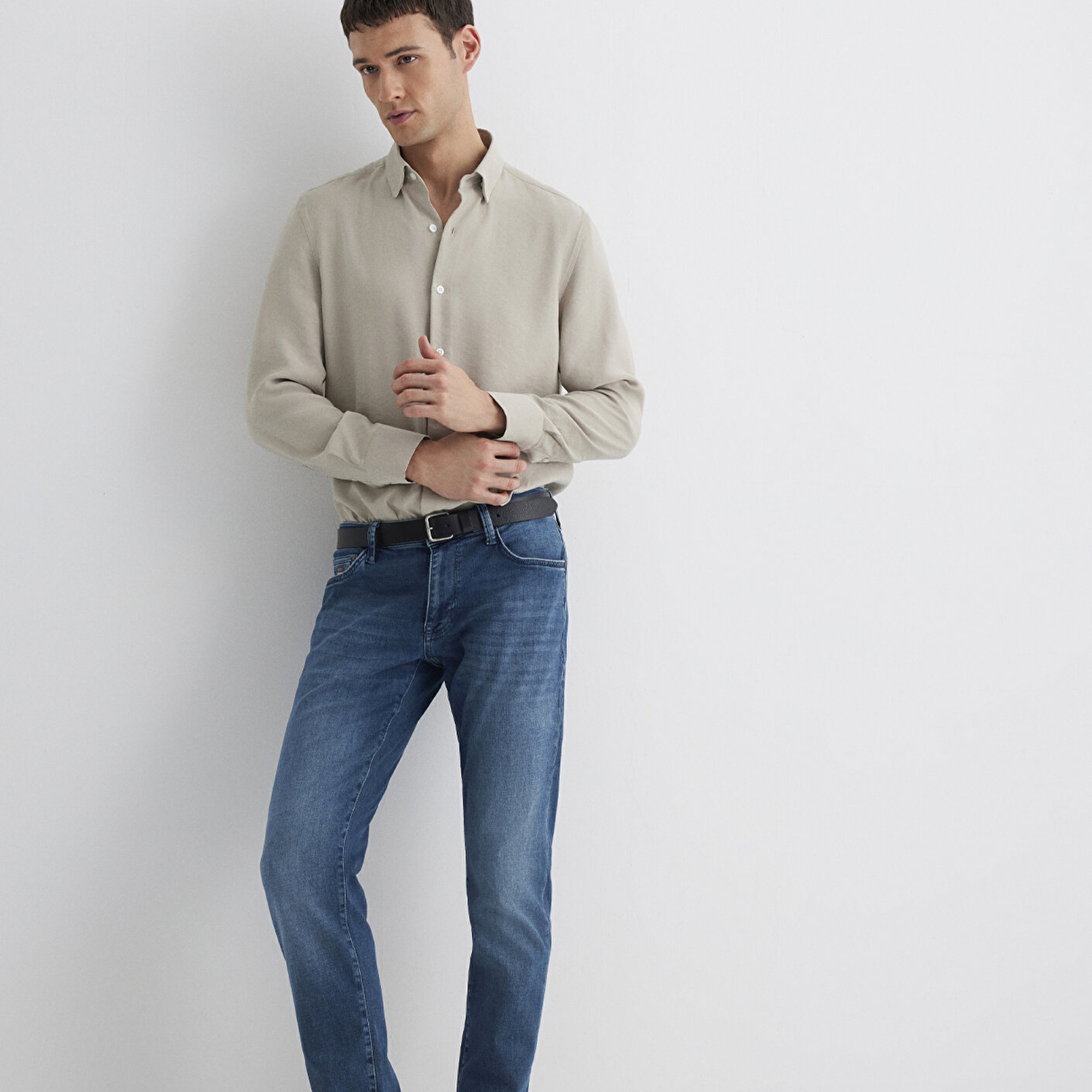 Mavi Bej Modal Gömlek Regular Fit / Normal Kesim 0211386-70100