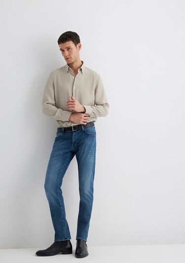  Mavi Bej Modal Gömlek Regular Fit / Normal Kesim 0211386-70100