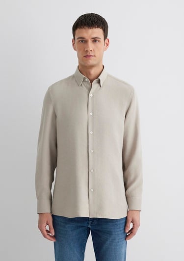  Mavi Bej Modal Gömlek Regular Fit / Normal Kesim 0211386-70100