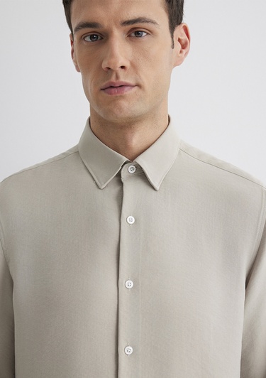  Mavi Bej Modal Gömlek Regular Fit / Normal Kesim 0211386-70100