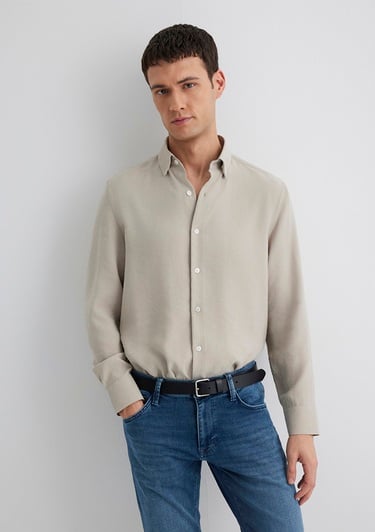  Mavi Bej Modal Gömlek Regular Fit / Normal Kesim 0211386-70100