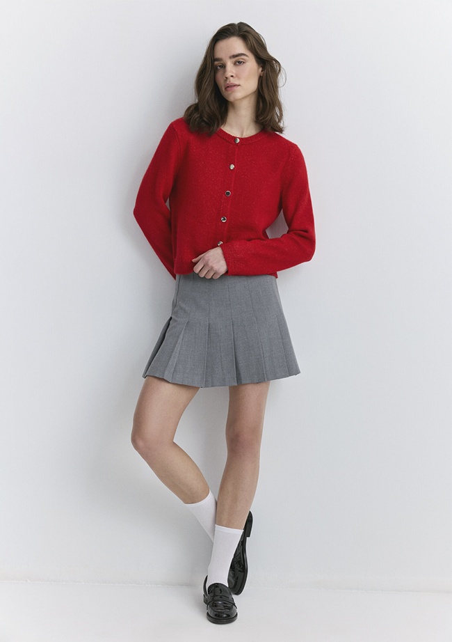  Mavi Pileli Gri Etek 1310622-88468