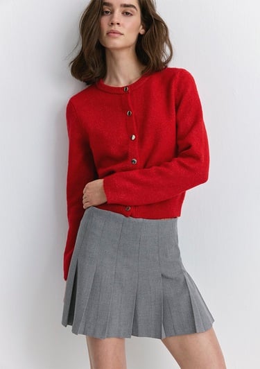  Mavi Pileli Gri Etek 1310622-88468