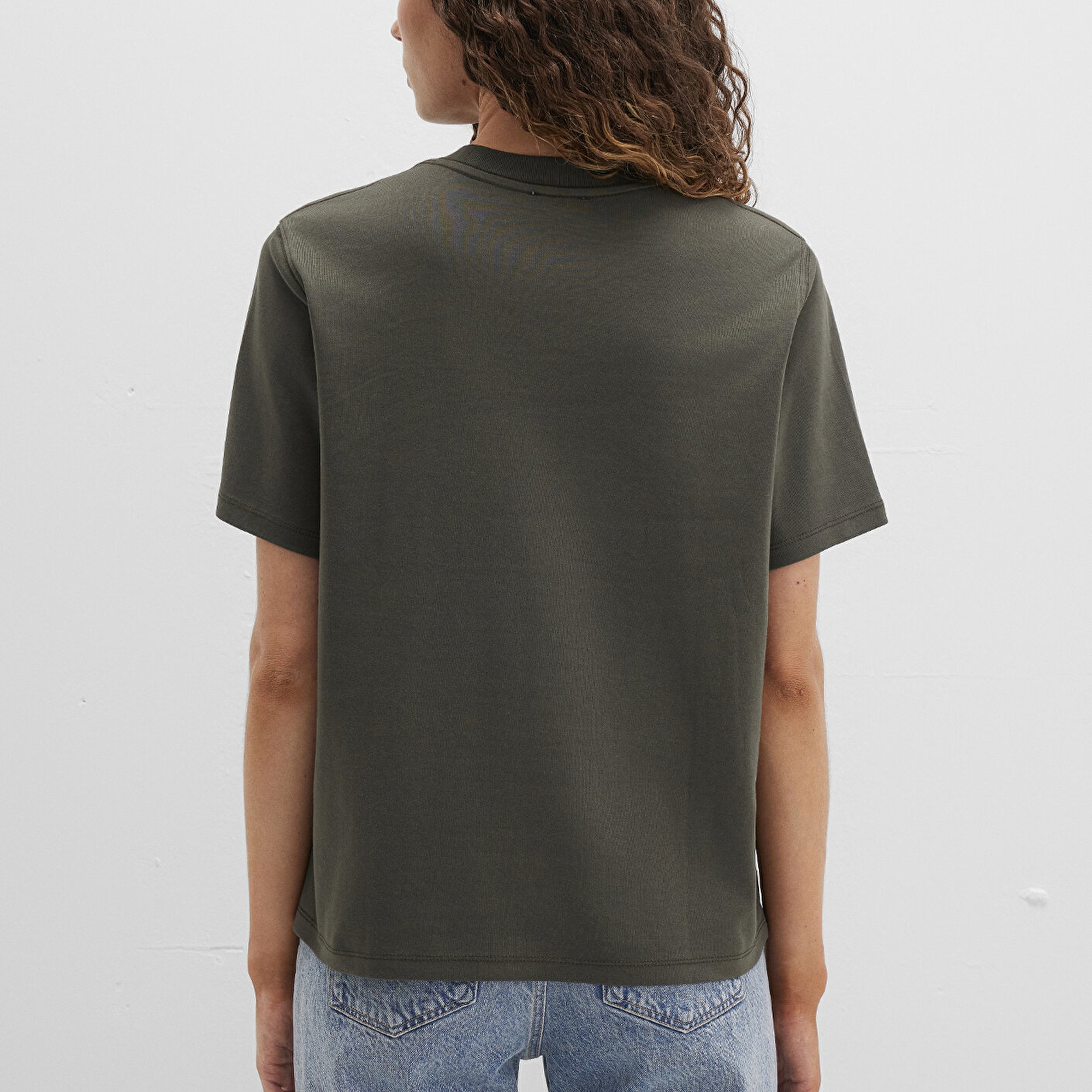 Mavi Mavi Logo Baskılı Yeşil Tişört Loose Fit / Bol Rahat Kesim 1612829-71553