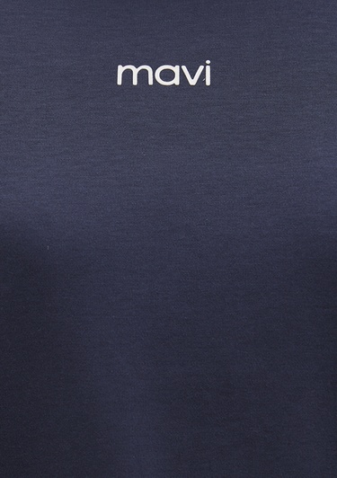  Mavi Mavi Logo Baskılı Lacivert Tişört Loose Fit / Bol Rahat Kesim 1612829-85315