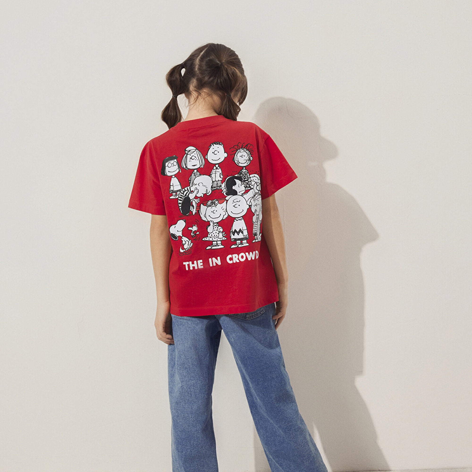 Mavi Peanuts Baskılı Kırmızı Tişört Loose Fit / Bol Rahat Kesim 7610320-70471