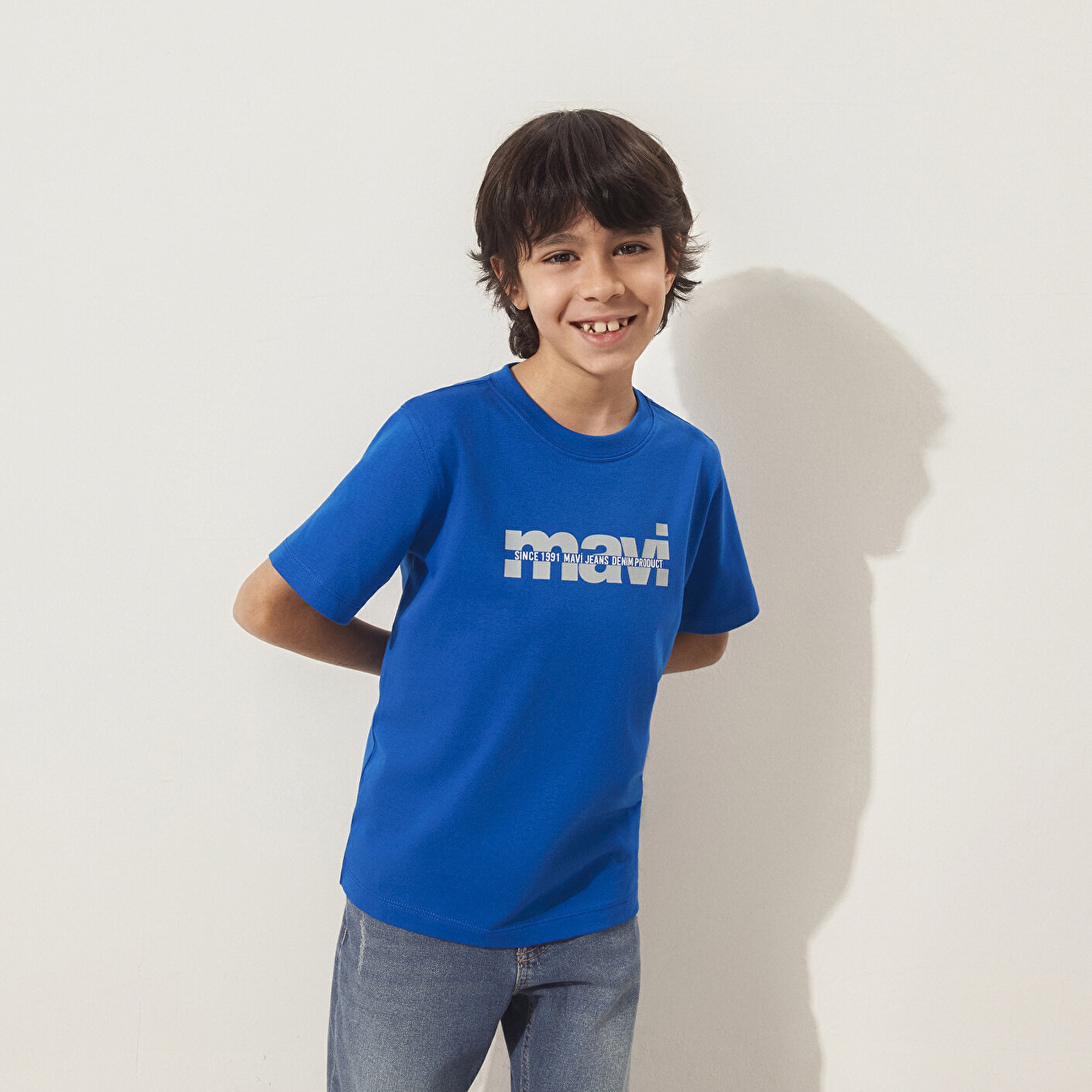 Mavi Mavi Logo Baskılı Mavi Tişört Regular Fit / Normal Kesim 6610286-82491