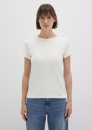  Mavi Beyaz Basic Tişört Slim Fit / Dar Kesim 1612904-80194