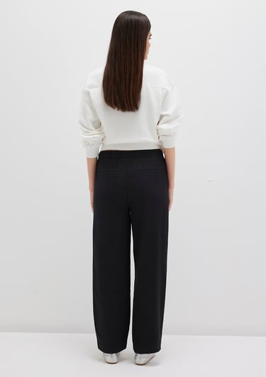  Mavi Beli Bağcıklı Siyah  Pantolon 1010945-900