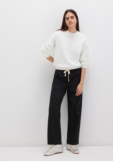  Mavi Beli Bağcıklı Siyah  Pantolon 1010945-900