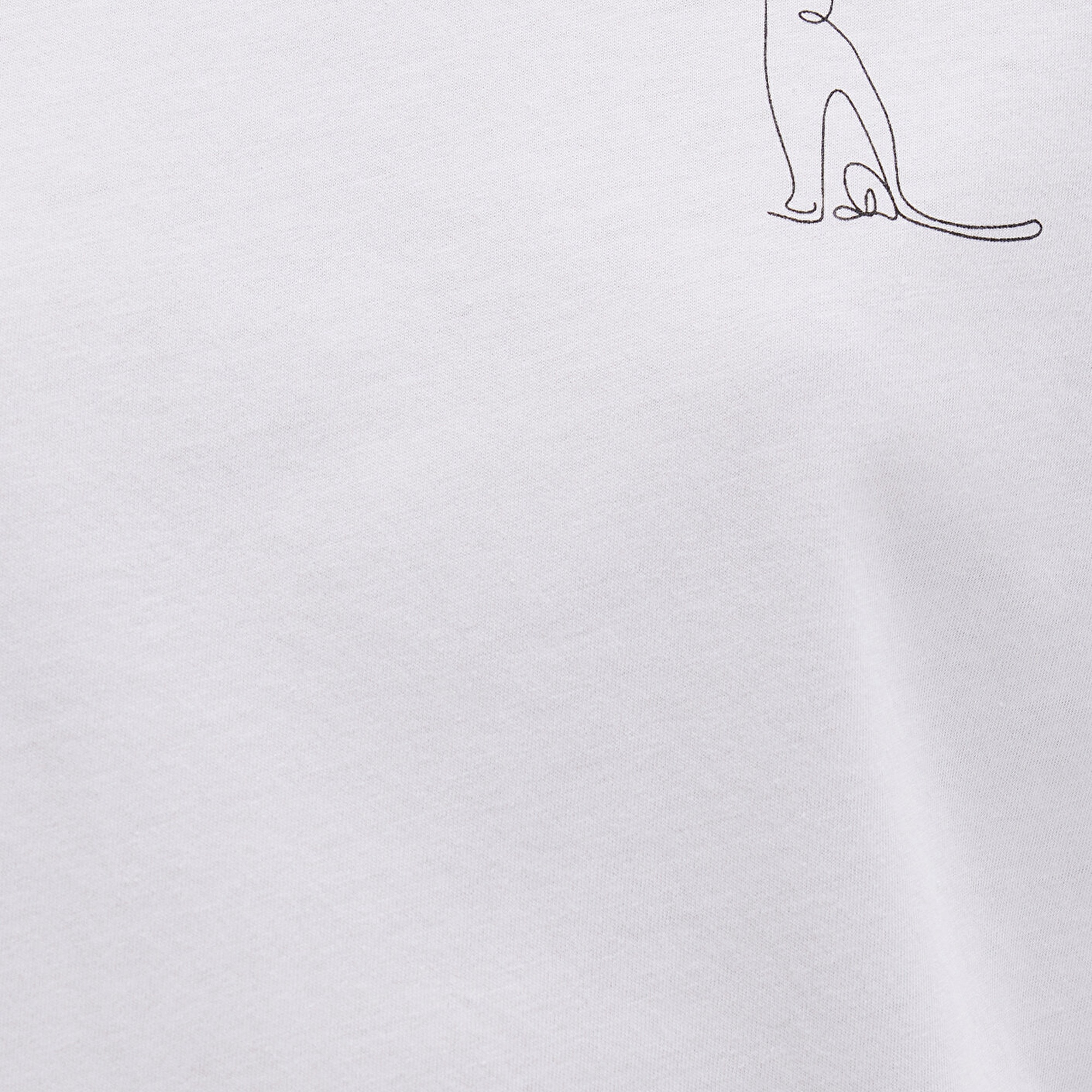 Mavi Kedi Baskılı Beyaz Tişört Regular Fit / Normal Kesim 1612298-620