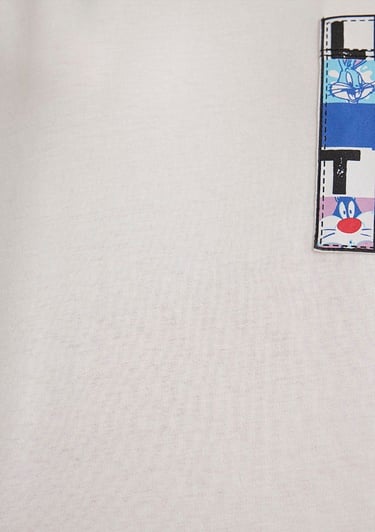  Mavi Looney Tunes Baskılı Beyaz Tişört Regular Fit / Normal Kesim 1613267-70057