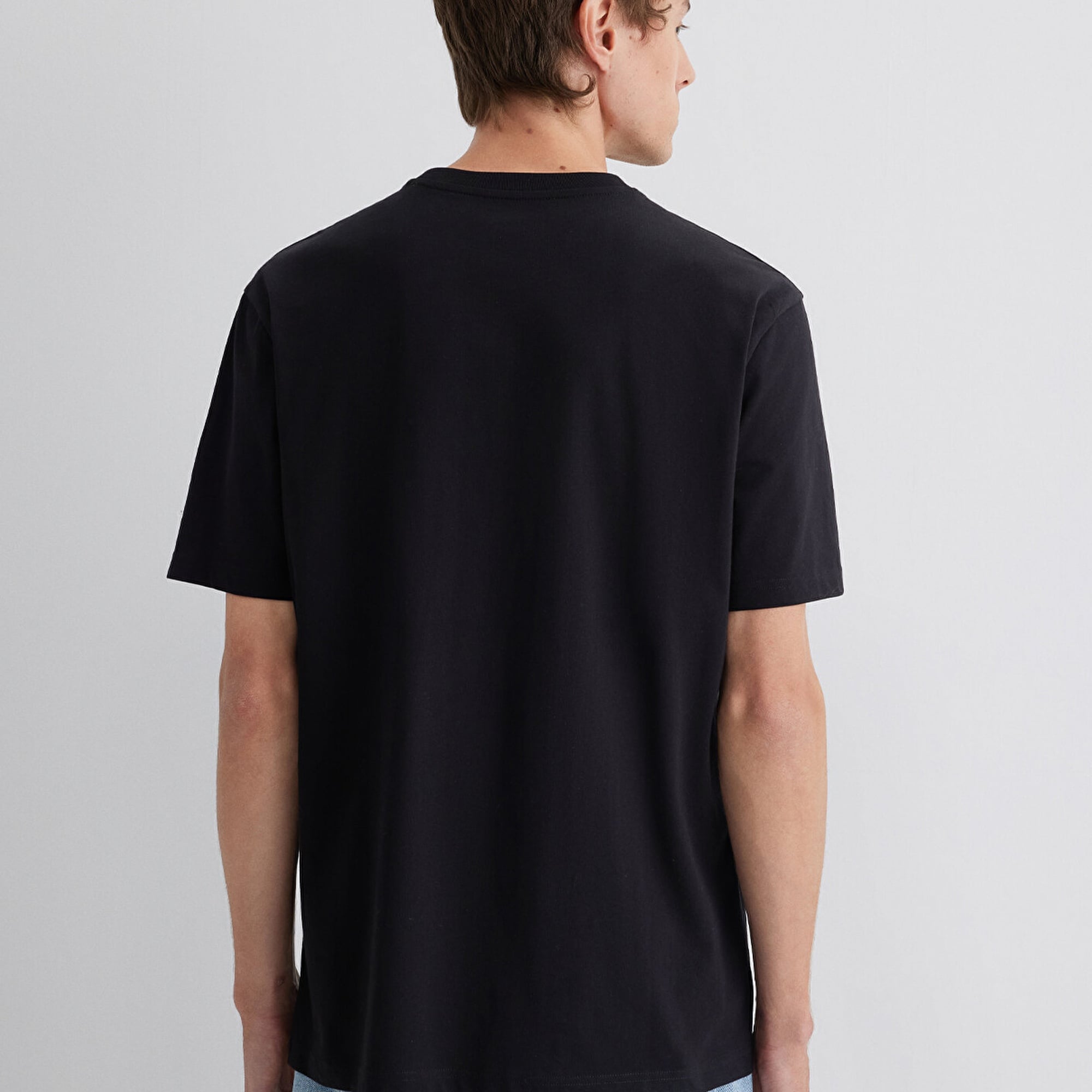 Mavi 1991 Baskılı Siyah Tişört Loose Fit / Bol Rahat Kesim 0612573-900