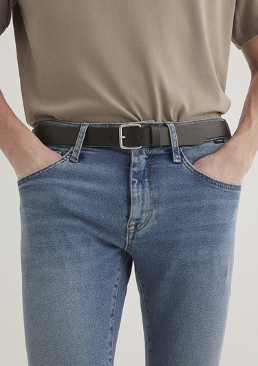  Mavi Kahverengi Deri Kemer 0911877-85397