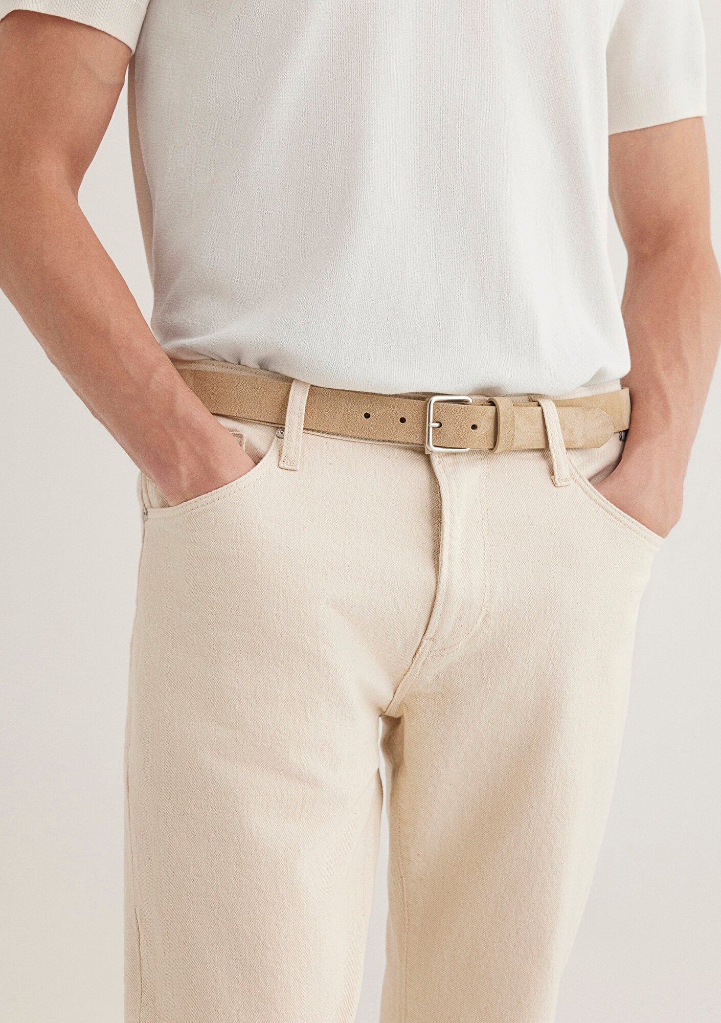  Mavi Bej Deri Kemer 0911877-70218