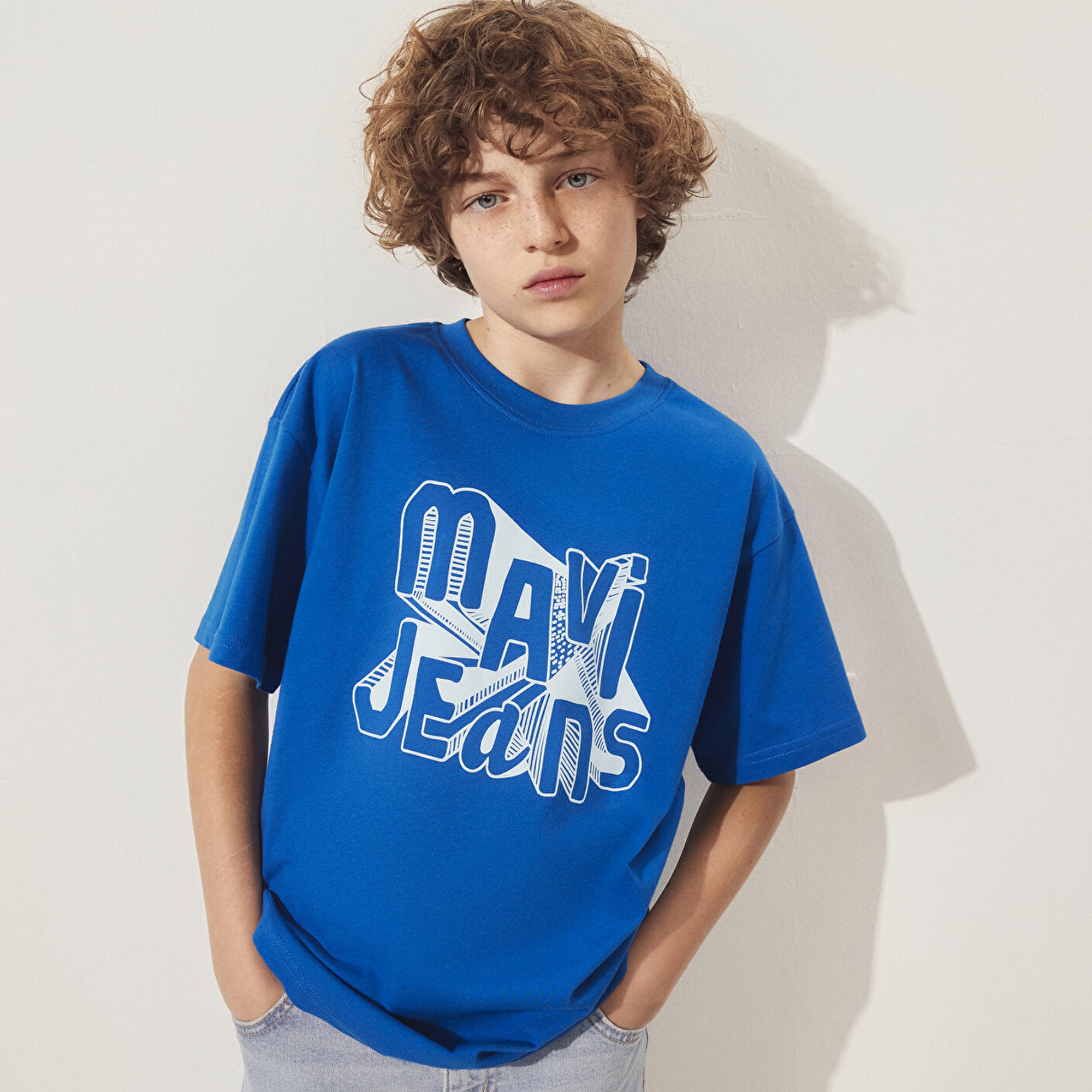 Mavi Mavi Jeans Baskılı Mavi Tişört Loose Fit / Bol Rahat Kesim 6610281-82491