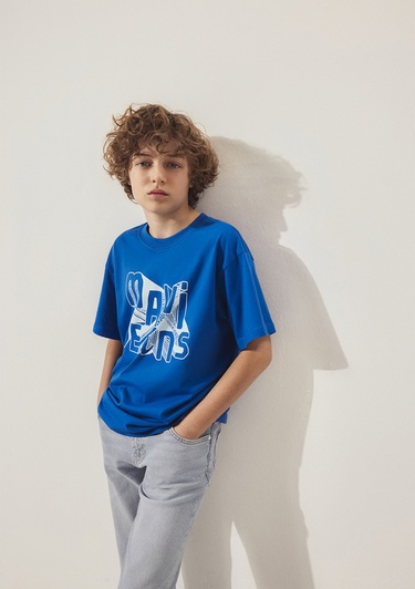  Mavi Mavi Jeans Baskılı Mavi Tişört Loose Fit / Bol Rahat Kesim 6610281-82491