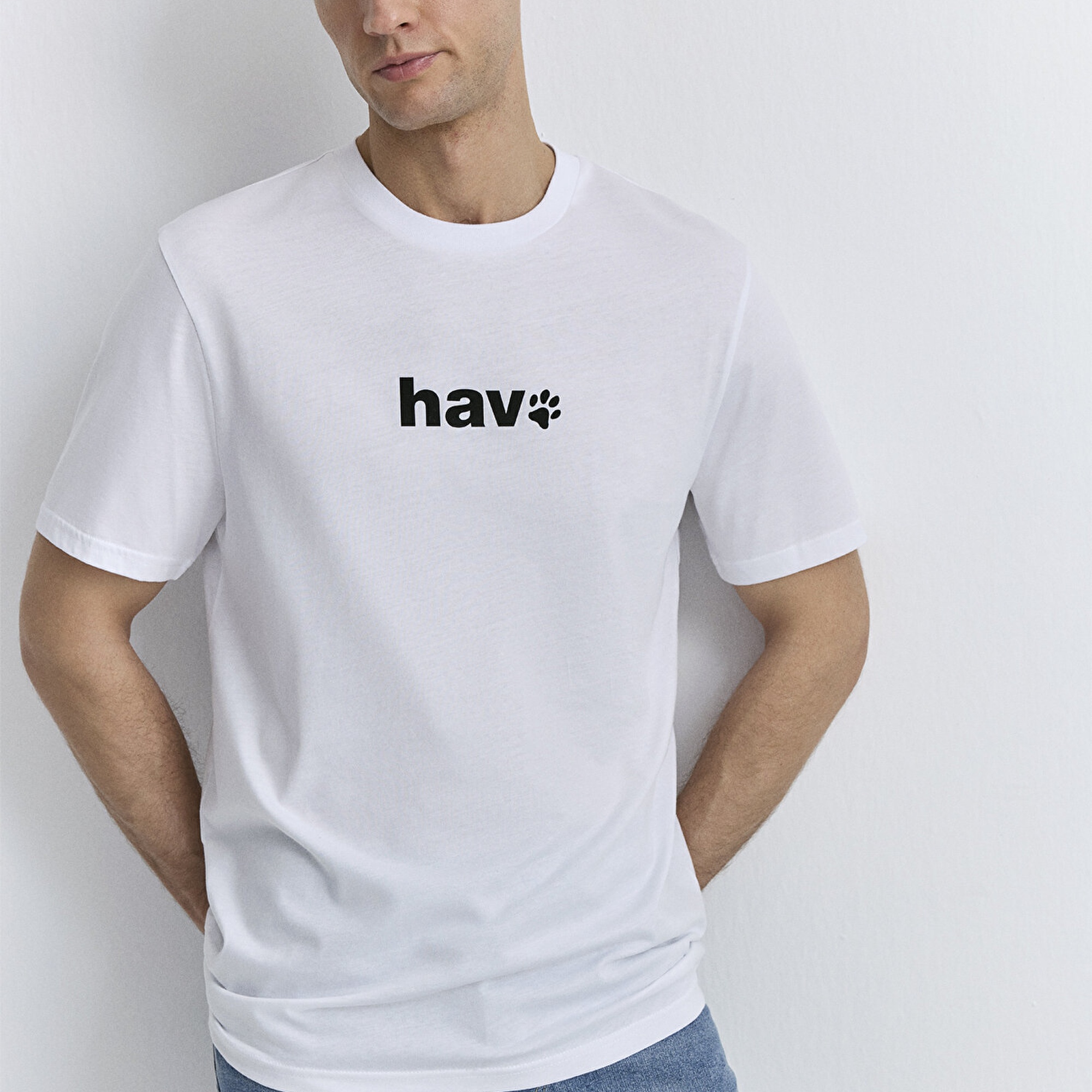 Mavi Hav Baskılı Beyaz Tişört Regular Fit / Normal Kesim 0612759-620