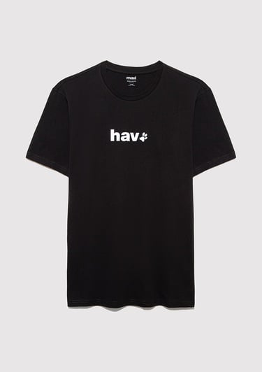  Mavi Hav Baskılı Siyah Tişört Regular Fit / Normal Kesim 0612759-900