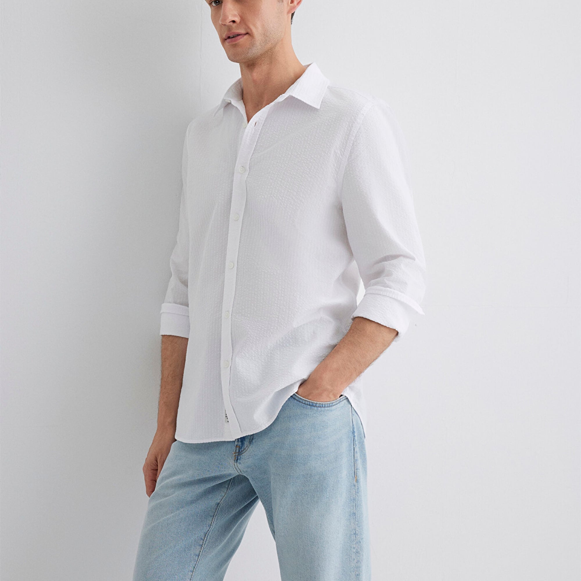 Mavi Beyaz Gömlek Regular Fit / Normal Kesim 0211547-620