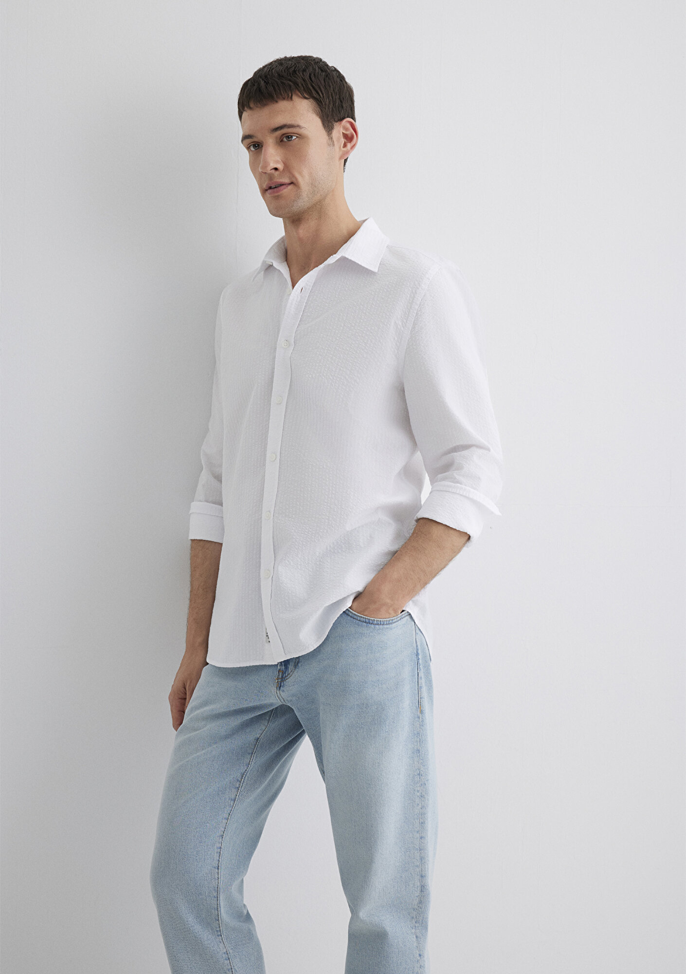  Mavi Beyaz Gömlek Regular Fit / Normal Kesim 0211547-620