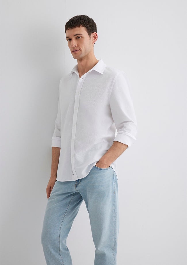  Mavi Beyaz Gömlek Regular Fit / Normal Kesim 0211547-620