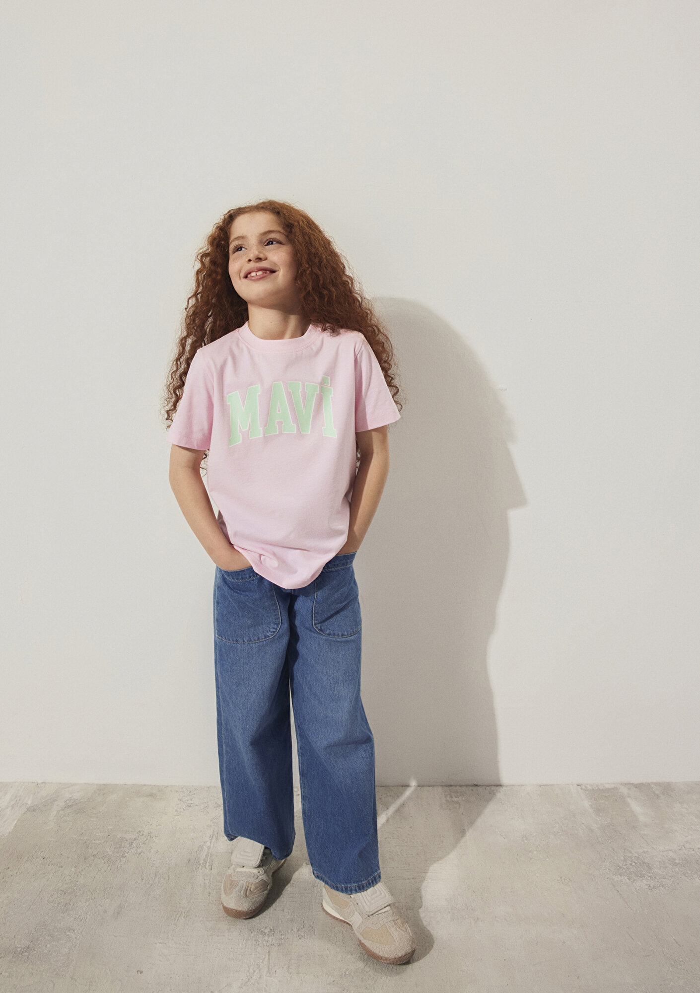  Mavi Mavi Logo Baskılı Pembe Tişört Regular Fit / Normal Kesim 7610109-86953