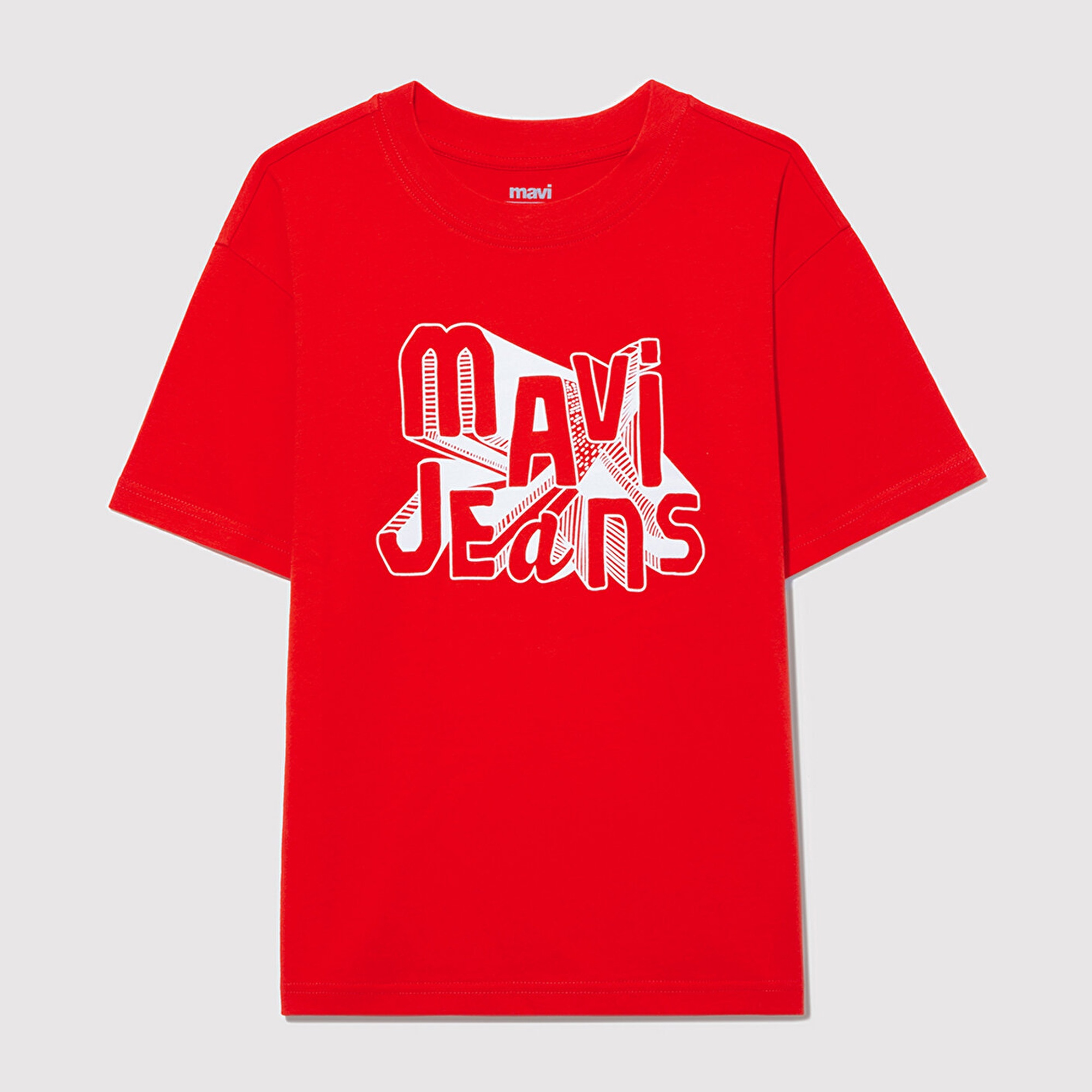 Mavi Mavi Jeans Baskılı Kırmızı Tişört Loose Fit / Bol Rahat Kesim 6610281-88523
