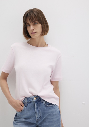  Mavi Pembe Basic Tişört Semi Slim Fit / Yarı Dar Kesim 1612916-89200