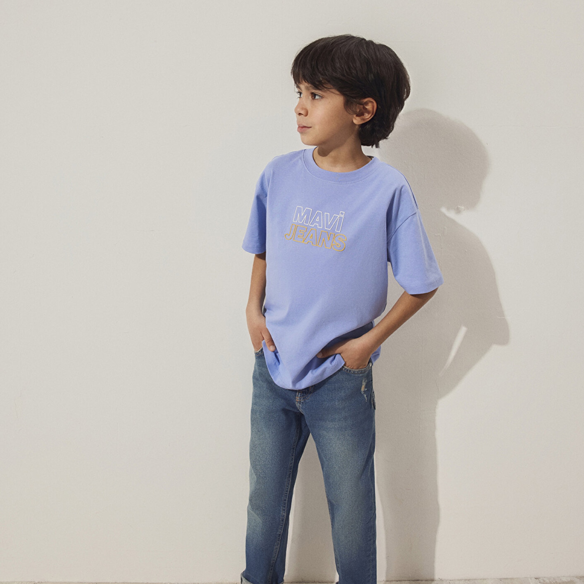 Mavi Mavi Jeans Baskılı Mavi Tişört Loose Fit / Bol Rahat Kesim 6610287-80591