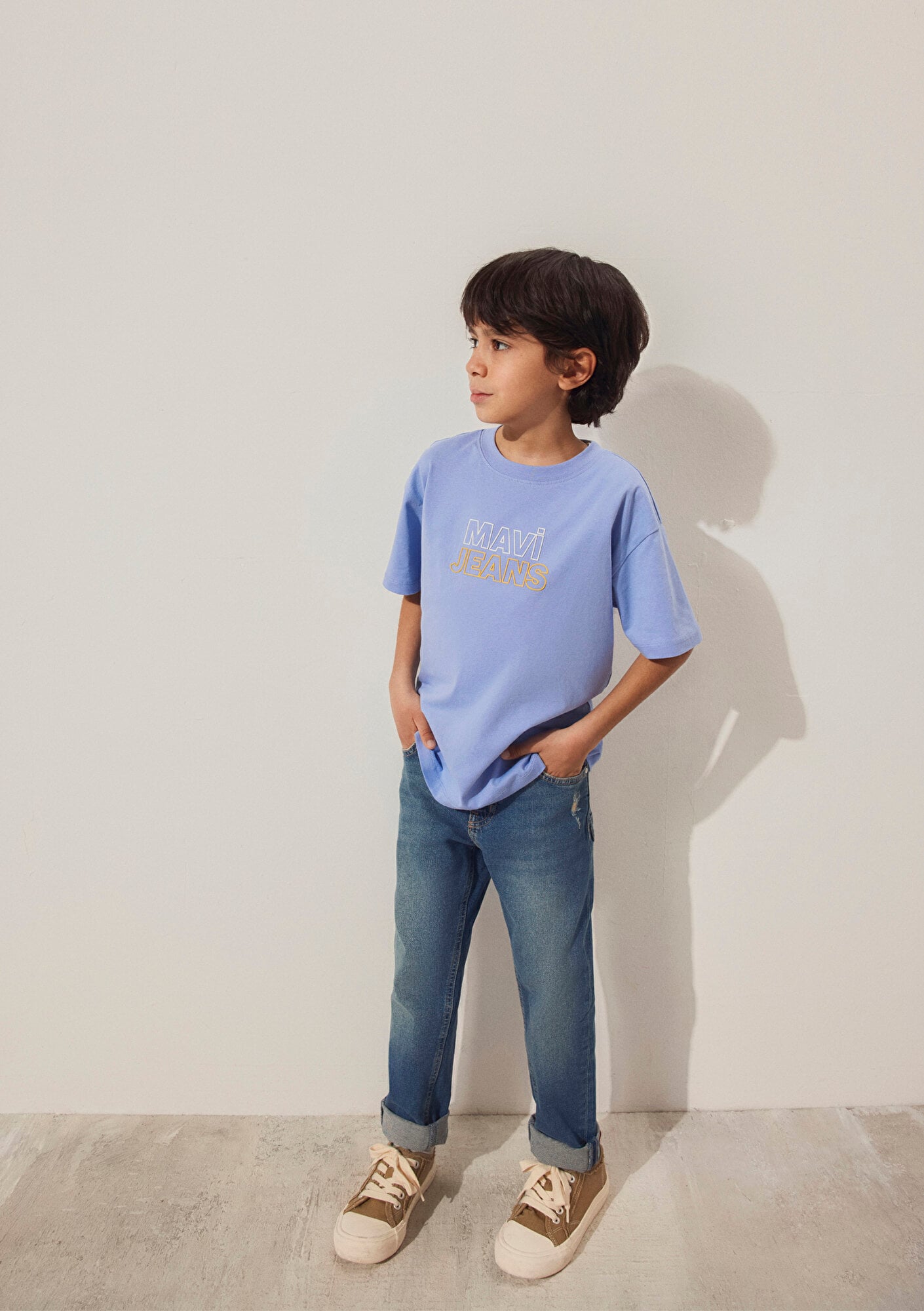  Mavi Mavi Jeans Baskılı Mavi Tişört Loose Fit / Bol Rahat Kesim 6610287-80591