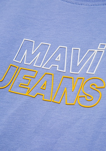 Mavi Mavi Jeans Baskılı Mavi Tişört Loose Fit / Bol Rahat Kesim 6610287-80591