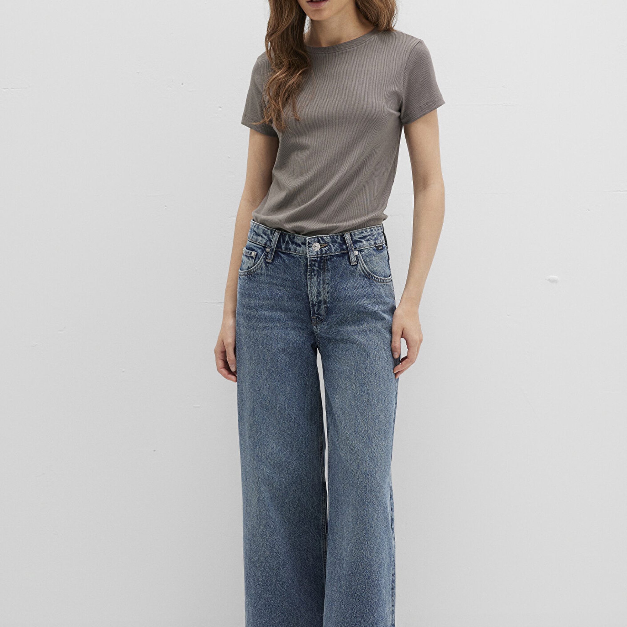 Mavi Gri Basic Tişört Slim Fit / Dar Kesim 1612904-70095