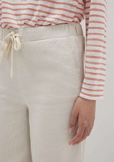  Mavi Beli Bağcıklı Bej Pantolon 1010945-35043