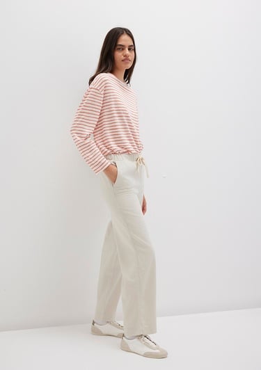  Mavi Beli Bağcıklı Bej Pantolon 1010945-35043