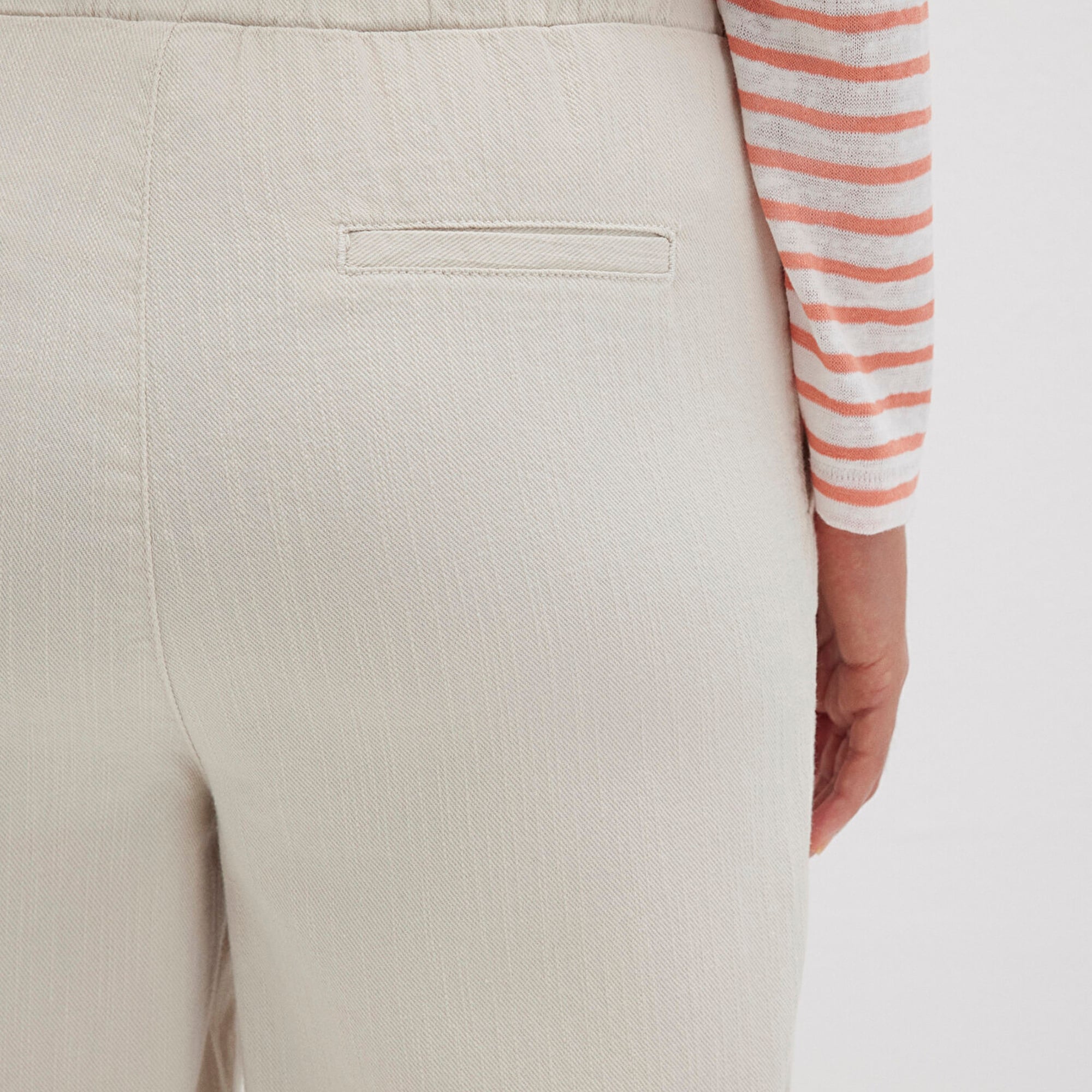 Mavi Beli Bağcıklı Bej Pantolon 1010945-35043