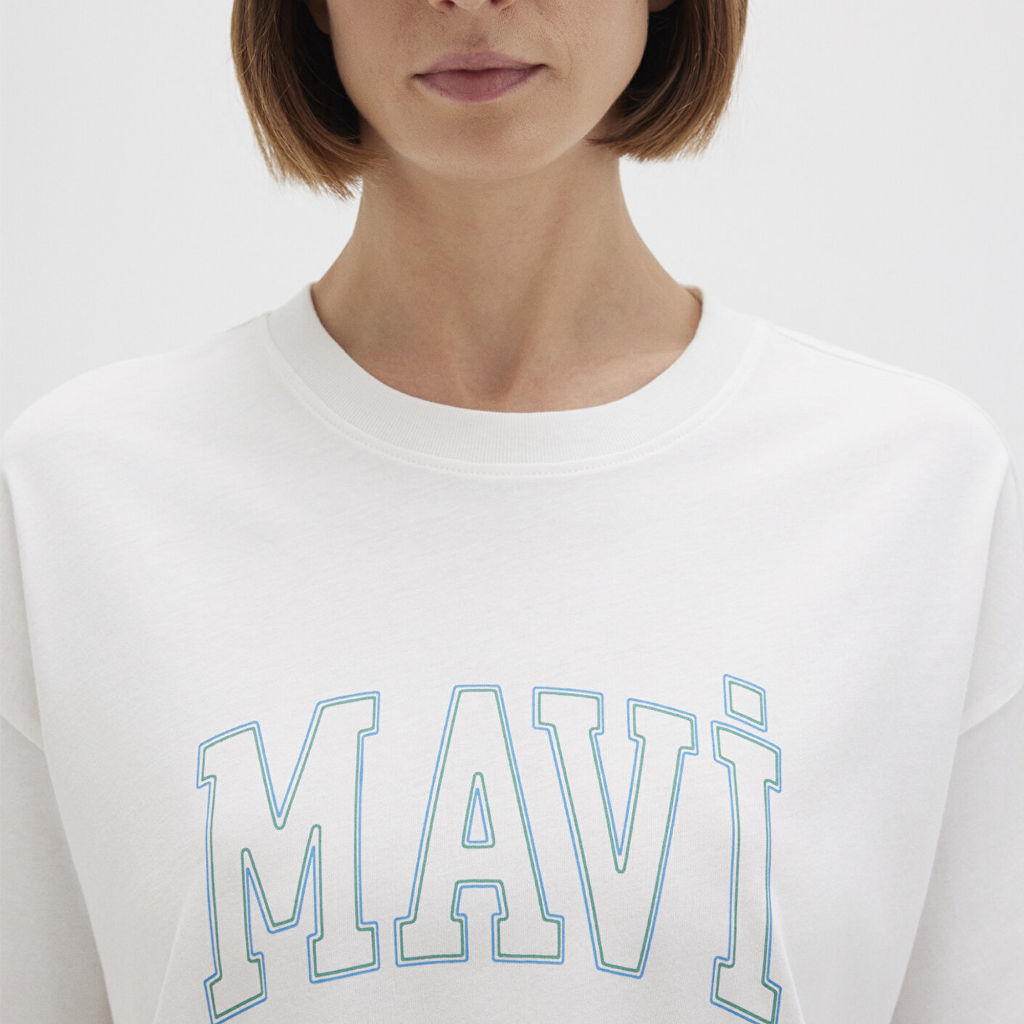 Mavi Mavi Logo Baskılı Beyaz Tişört Regular Fit / Normal Kesim 1611193-81964