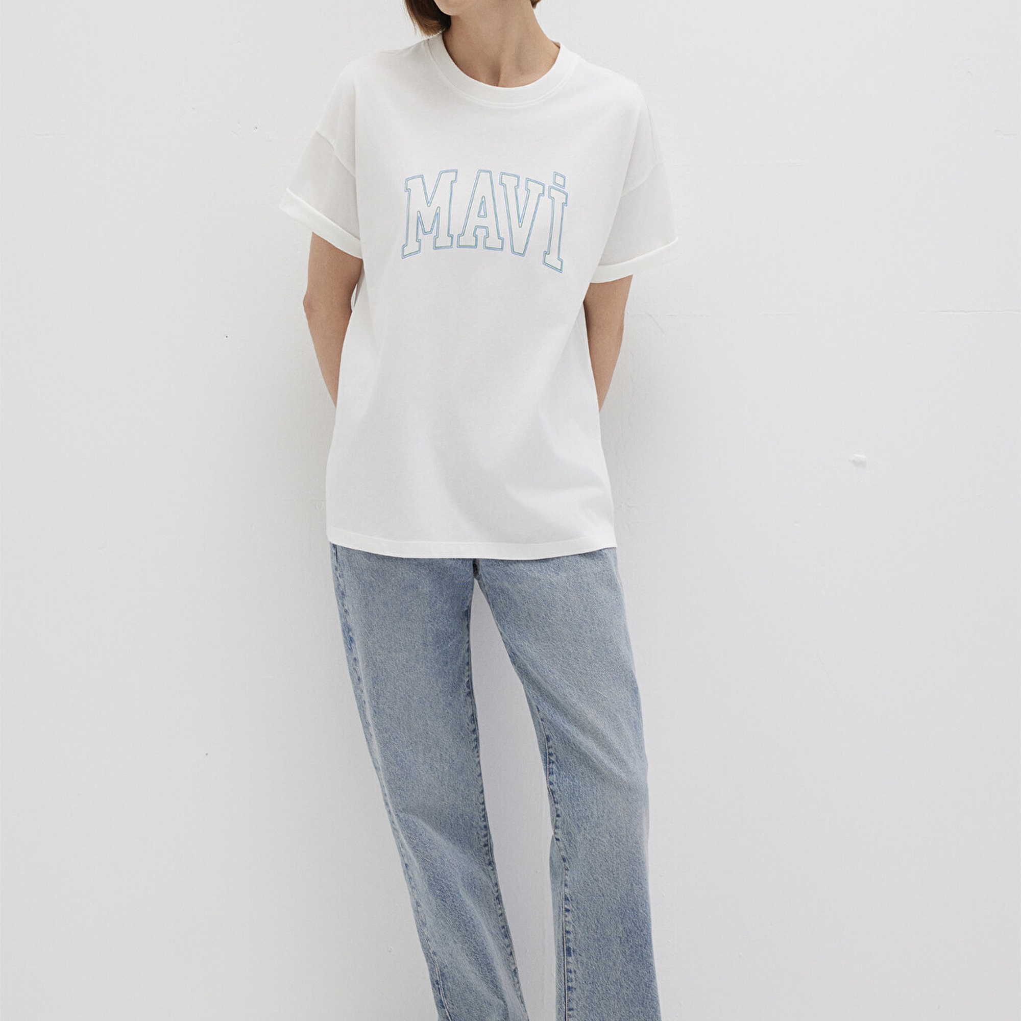Mavi Mavi Logo Baskılı Beyaz Tişört Regular Fit / Normal Kesim 1611193-81964