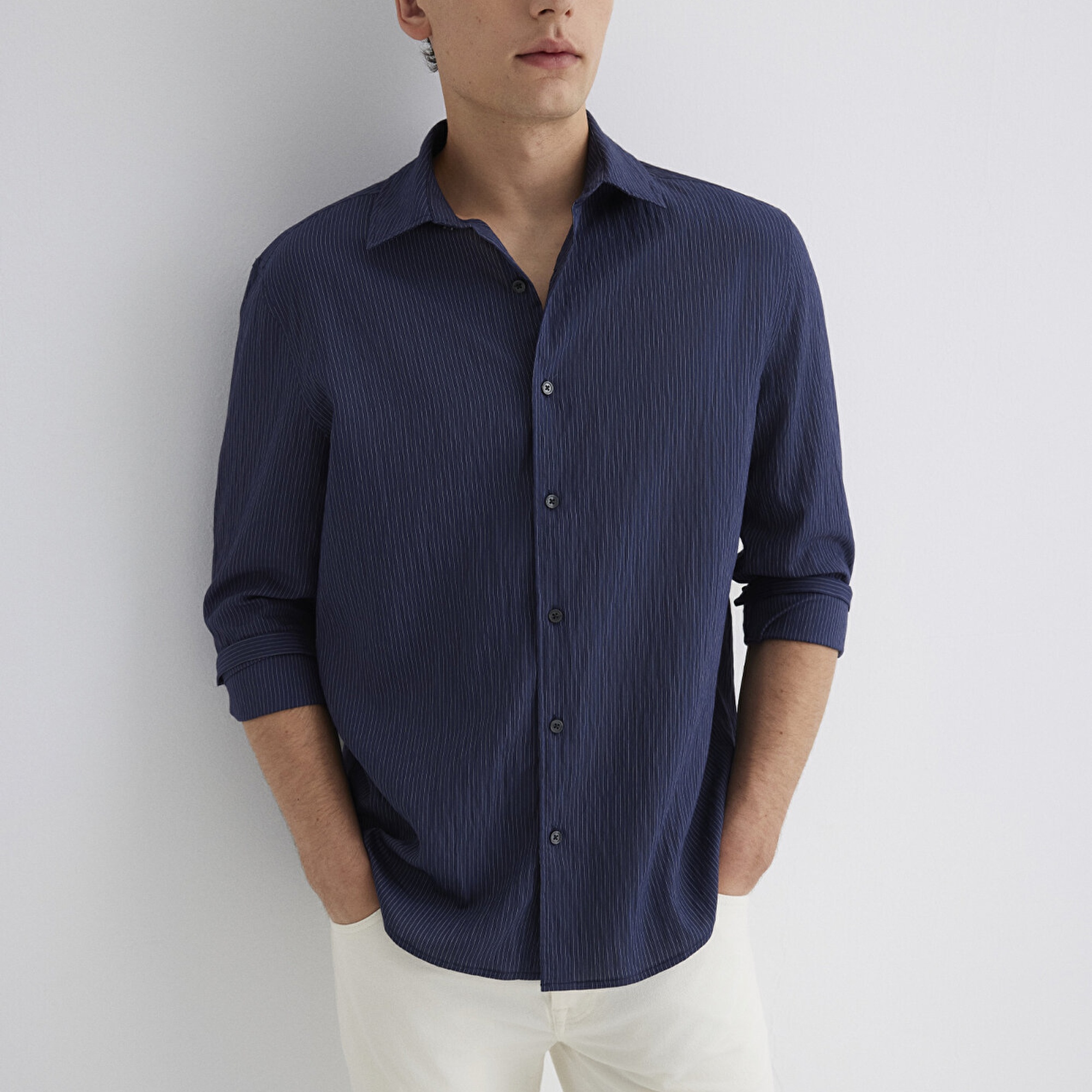 Mavi Lacivert Tencel TM Modal Gömlek Regular Fit / Normal Kesim 0211625-70490