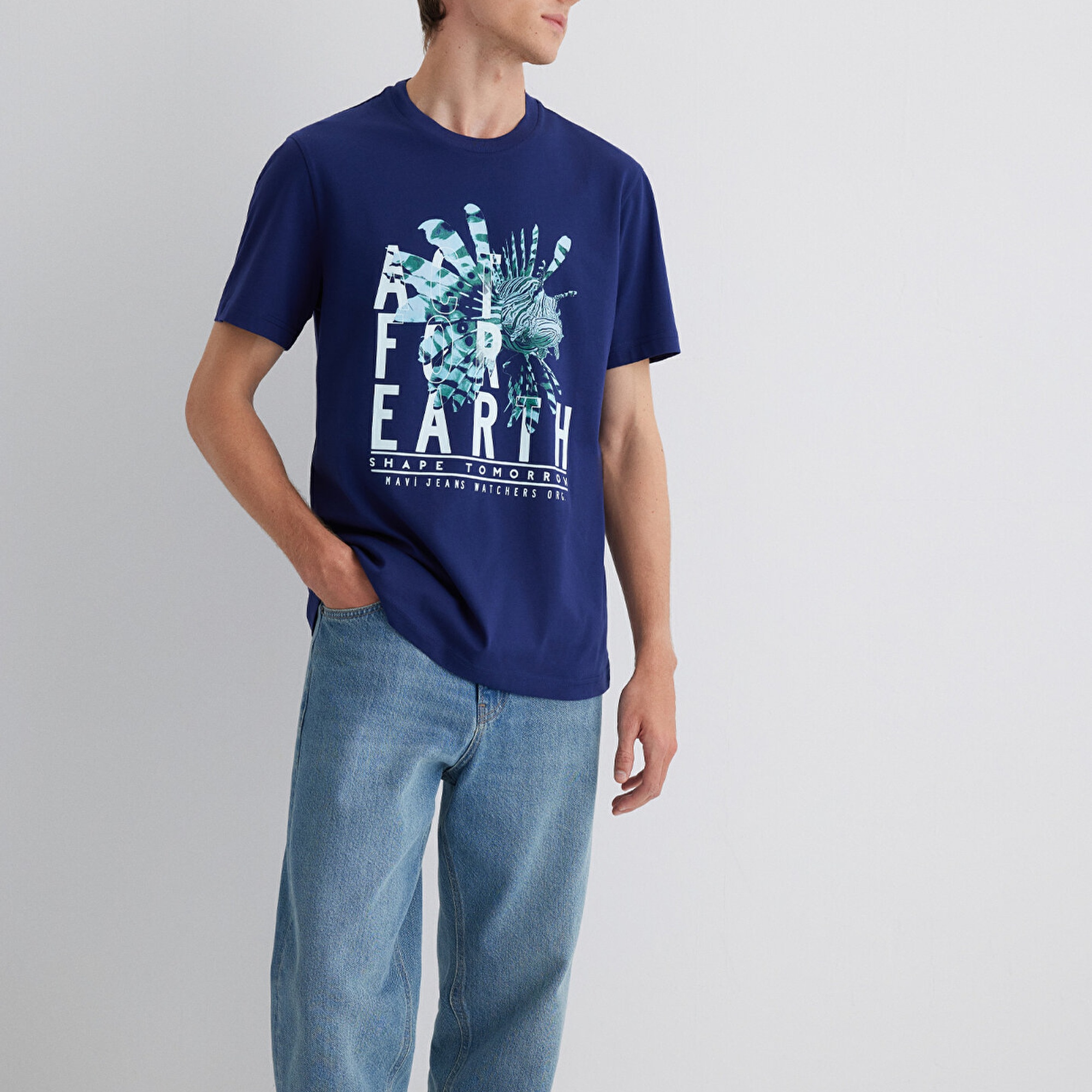 Mavi Baskılı Lacivert Tişört Regular Fit / Normal Kesim 0612671-70496