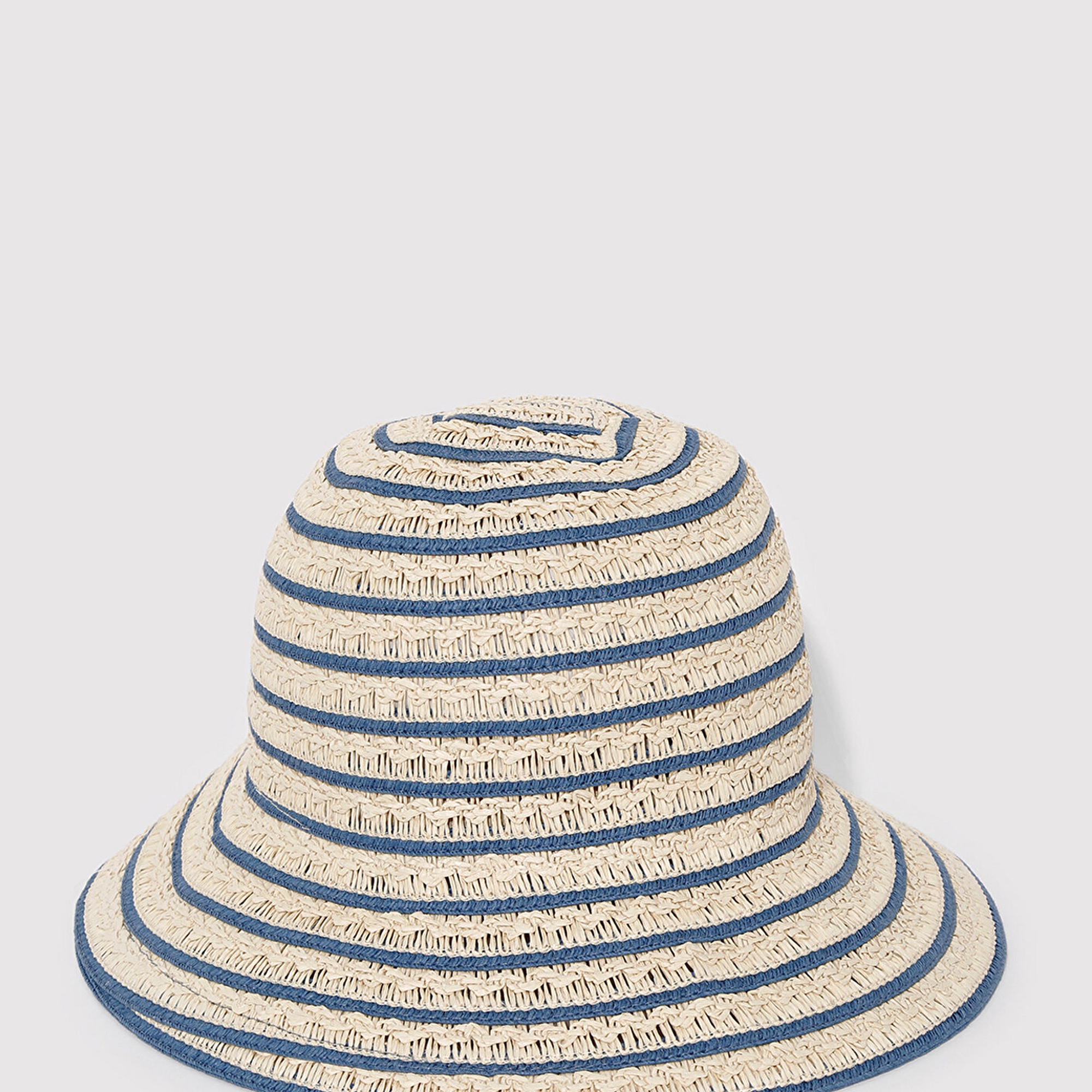 Mavi Mavi Çizgili Hasır Şapka 1912987-81331