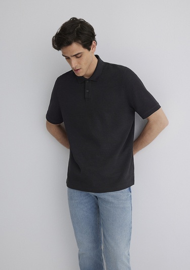  Mavi Siyah Polo Tişört Regular Fit / Normal Kesim 0612231-900