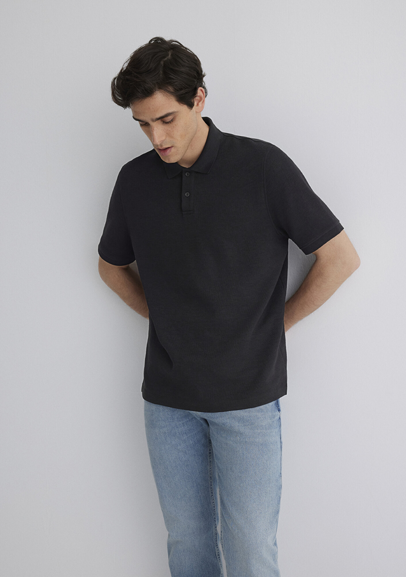  Mavi Siyah Polo Tişört Regular Fit / Normal Kesim 0612231-900