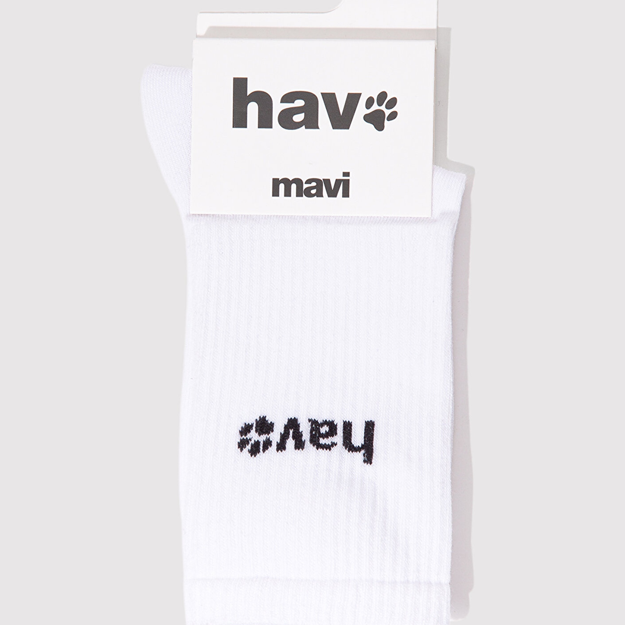 Mavi Hav Baskılı Beyaz Soket Çorap 1913653-620