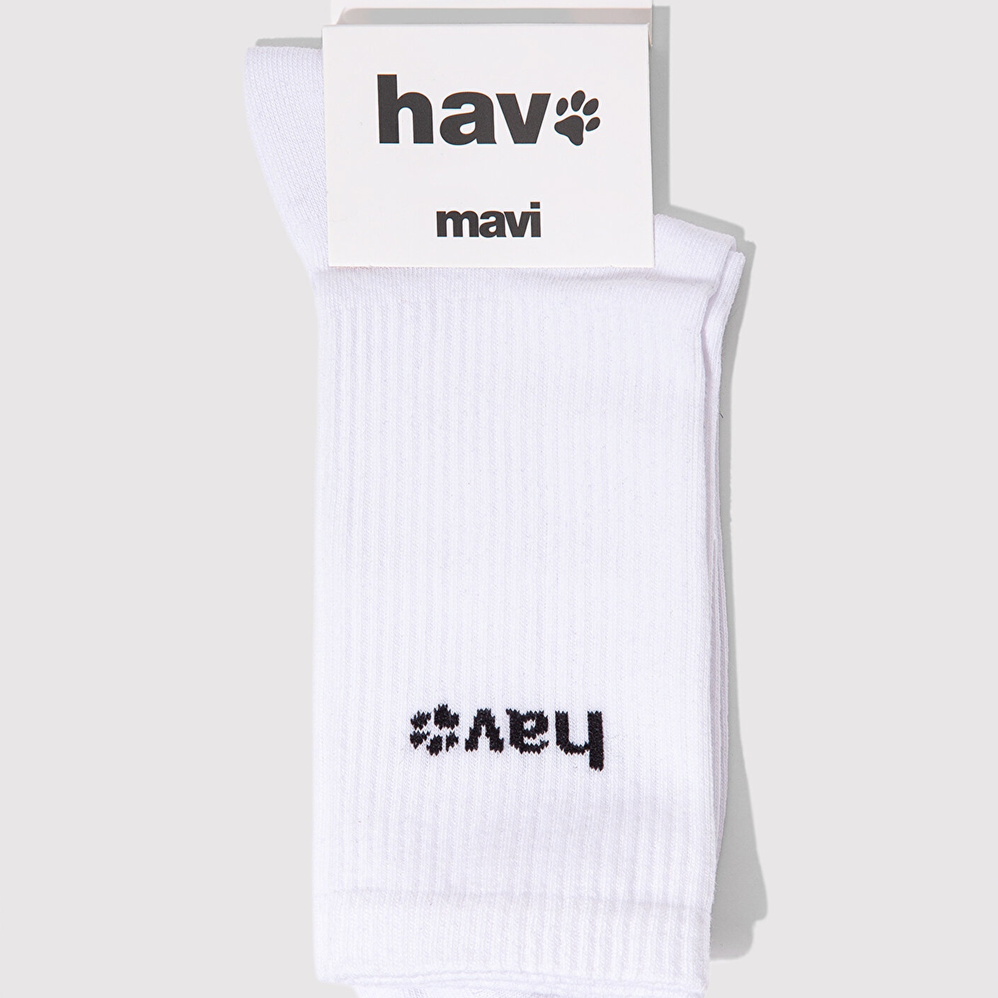 Mavi Hav Baskılı Beyaz Soket Çorap 0912075-620